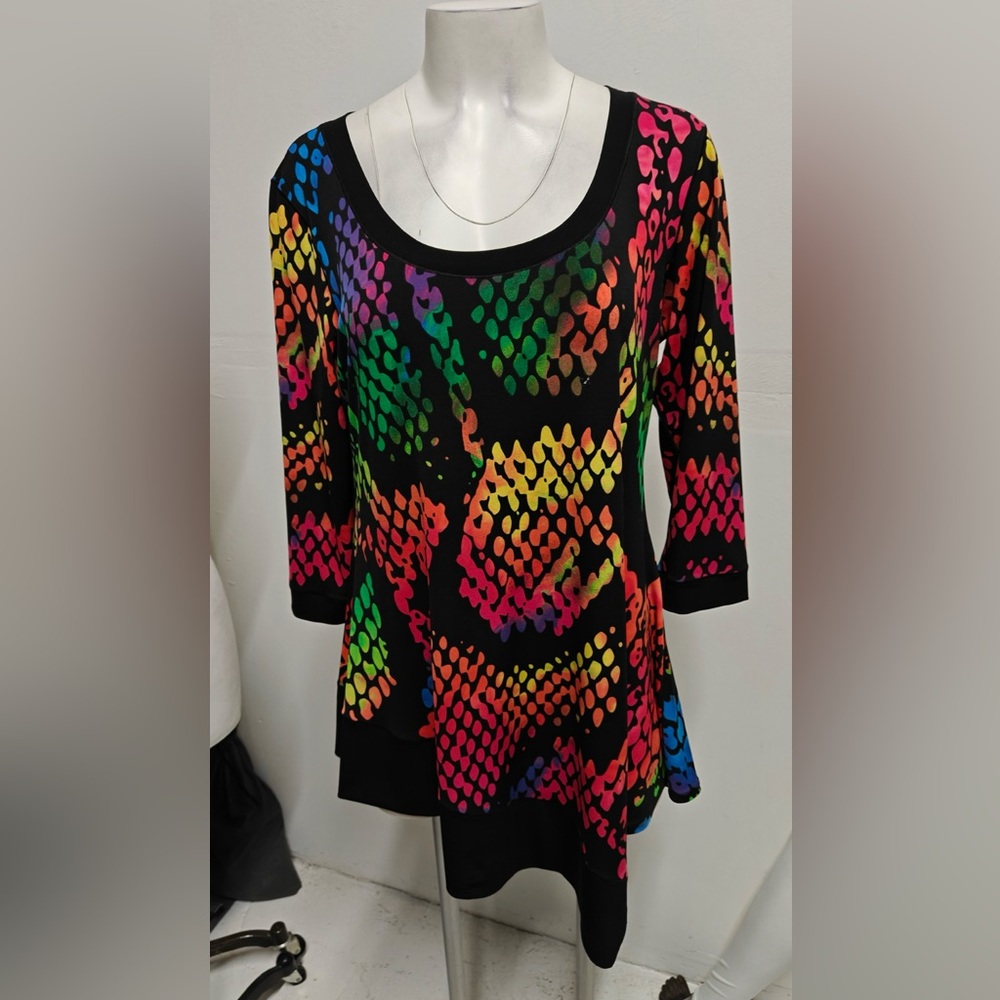 EVA VARRO SAVANNAH TIPPED TUNIC    BRIGHT LIGHT